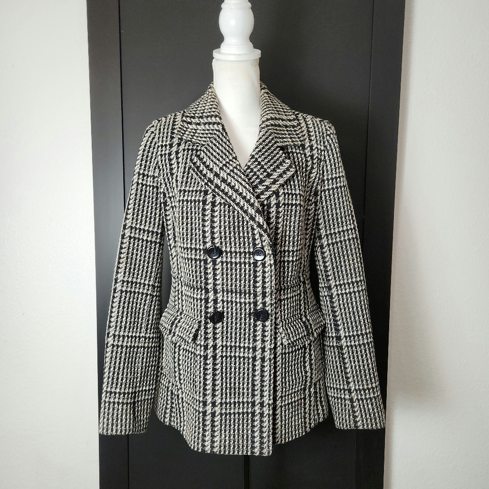 Tommy Hilfiger Double Breasted Tweed Blazer Jacket Size Medium